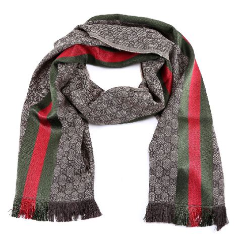 gucci jacquard scarf beige|gg jacquard pattern knitted scarf.